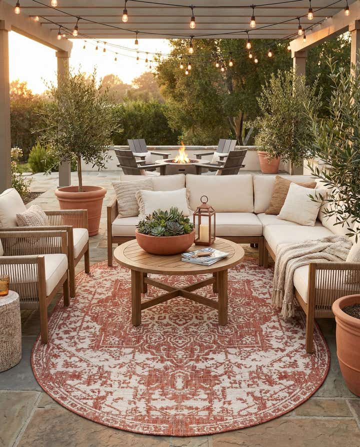 5' 3 x 8' Easy-Clean Jill Zarin Dubai Indoor / Outdoor Oval Rug