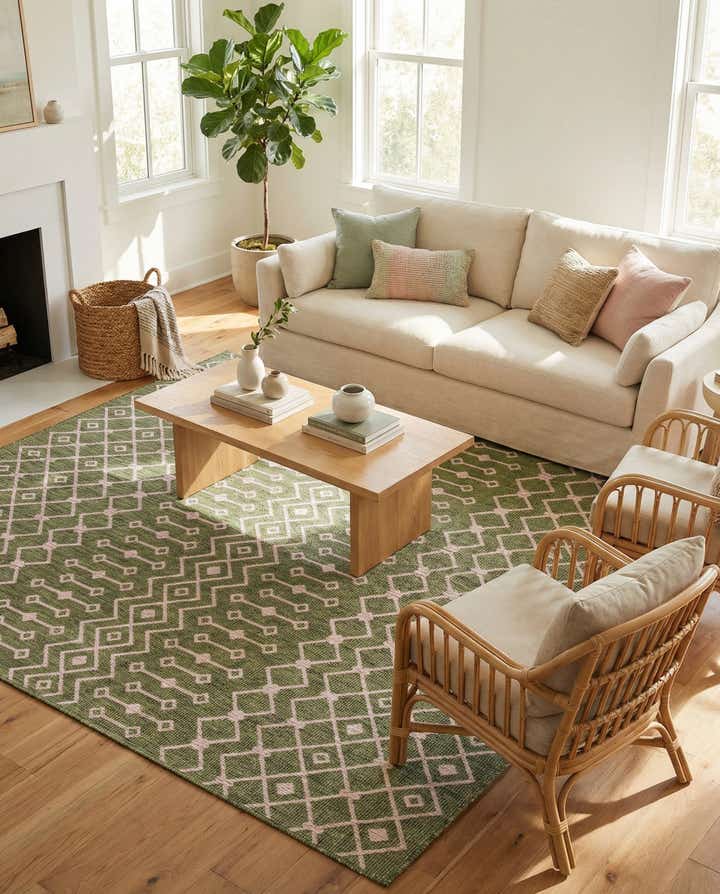 9' x 12' Easy-Clean Trellis Indoor / Outdoor Rug