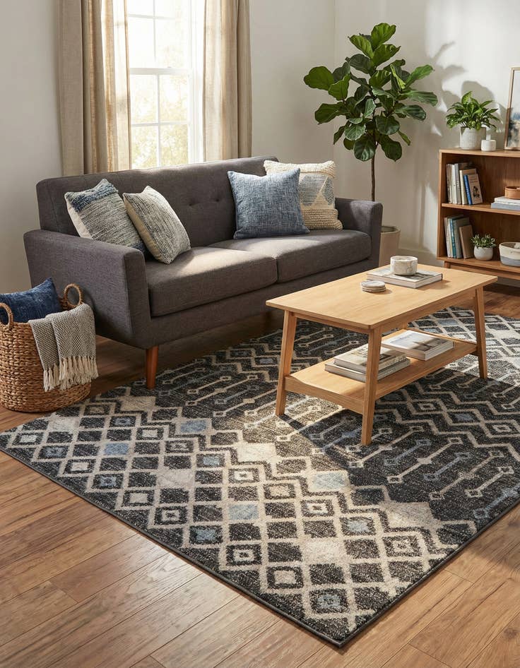 Detail image of  5' 3 x 8' Eco Trellis Rug