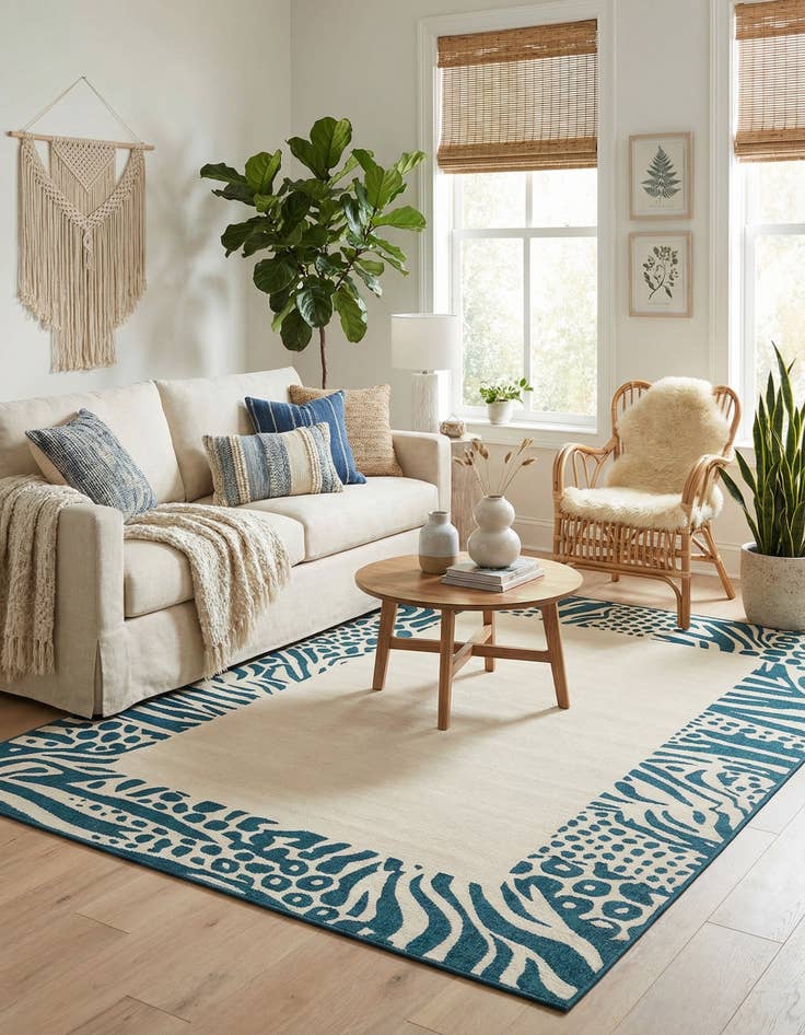 Detail image of 7' 10 x 10'  Washable Safari Indoor / Outdoor Rug