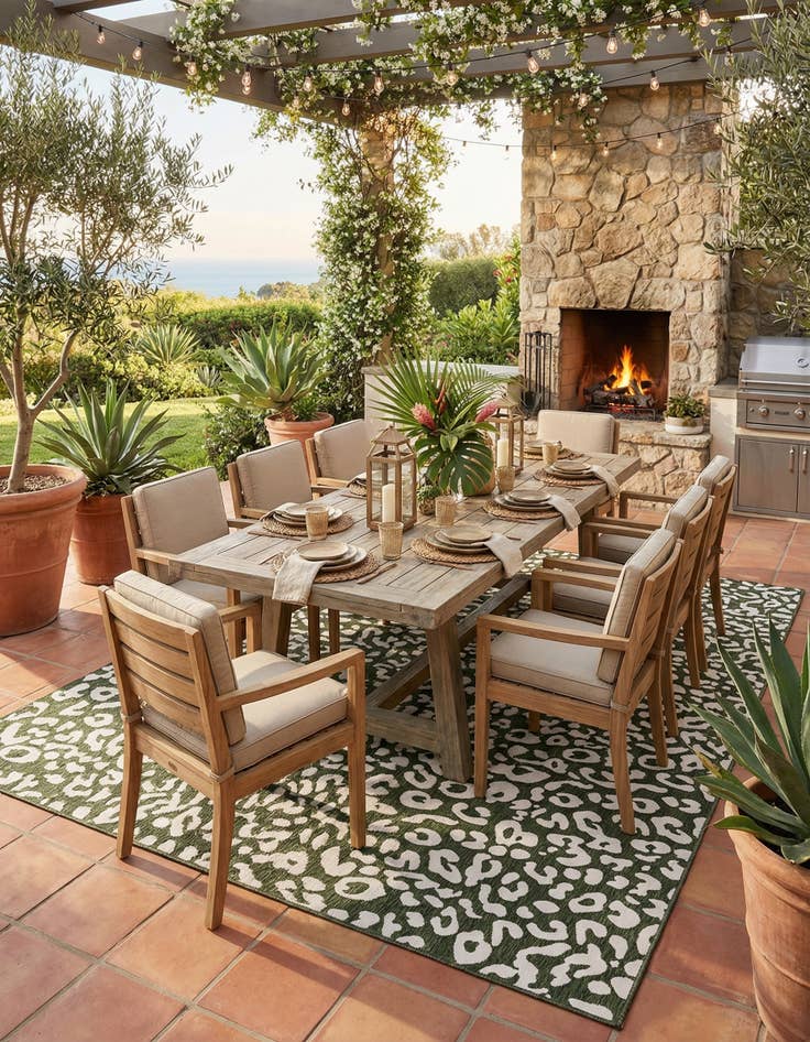 Detail image of 13' x 13'  Washable Safari Indoor / Outdoor Square Rug