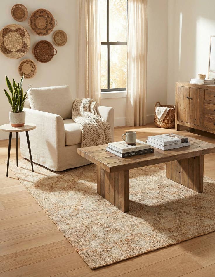 Detail image of 4' 2 x 5' 7  Hand Woven Kala Handwoven Jute Rug