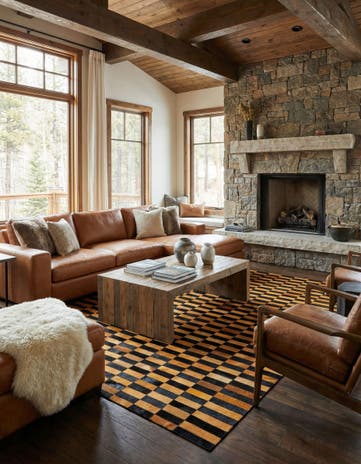 4' 11 x 8' Cowhide - Patchwork Rug