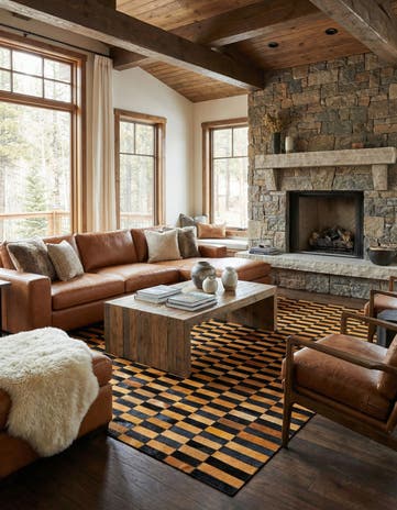4' 11 x 8' Cowhide - Patchwork Rug