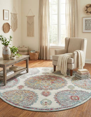 Cream Paragon Round Rug