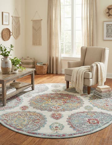 Cream Paragon Round Rug