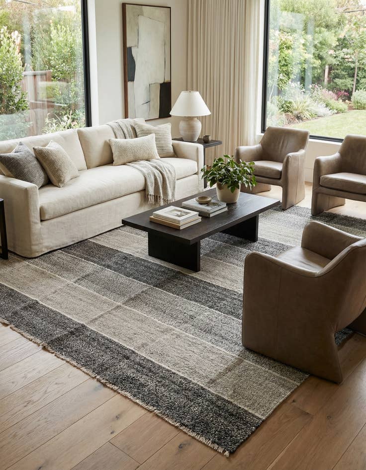 Detail image of  8' 3 x 9' 5  Hand Woven Kilim Modern Wool Rug