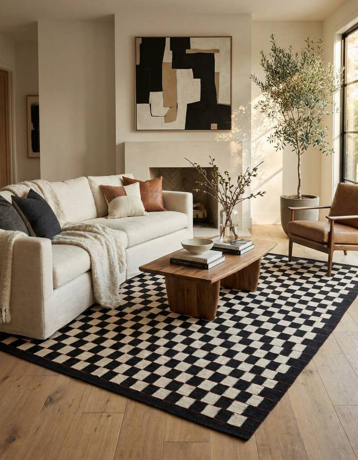 Detail image of 5' 7 x 7' 8  Hand Woven Kilim Modern Wool Rug