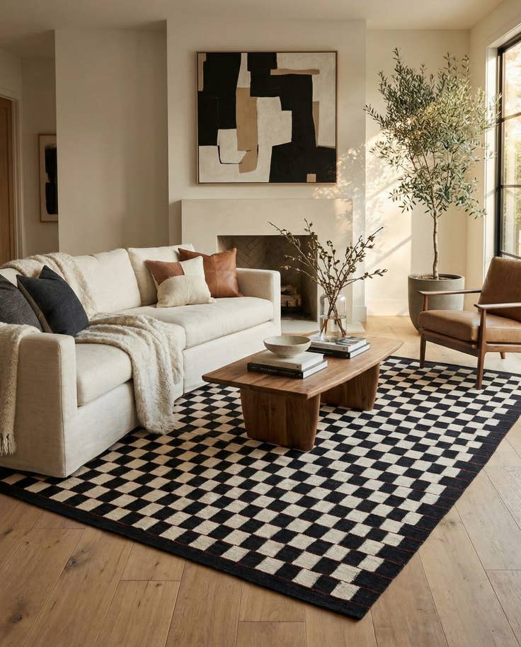 Detail image of 5' 7 x 7' 8 Hand Woven Kilim Modern Wool Rug