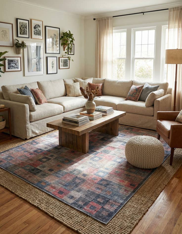 Detail image of 9' 2 x 12'  Washable Sisu Rug