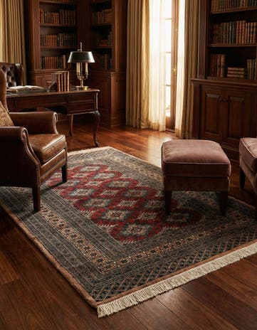 4' 2 x 5' 11 Hand Knotted Bokhara Oriental Wool Rug