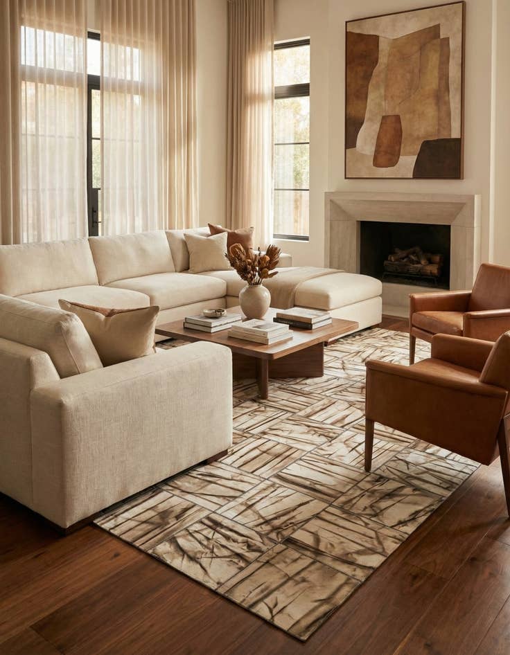 Detail image of 5' x 7' 10 Cowhide - Patchwork Rug