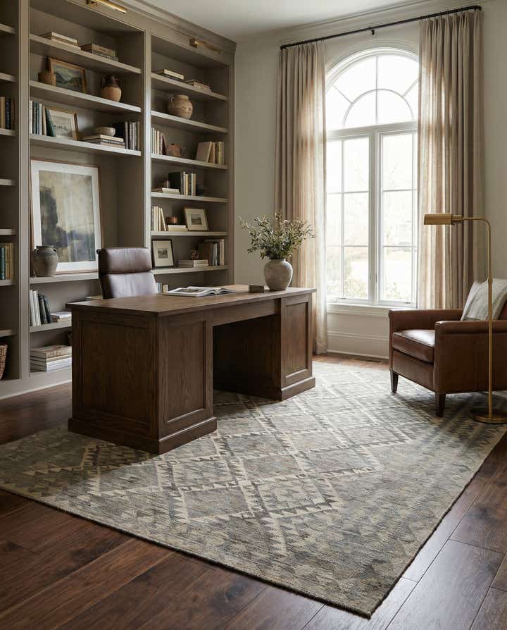 6' 8 x 9' 11 Hand Woven Kilim Maymana Wool Rug