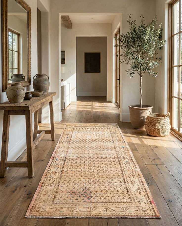 Detail image of 4' 1 x 10' 1 Hand Knotted Ultra Vintage Persian Wool Runner Rug