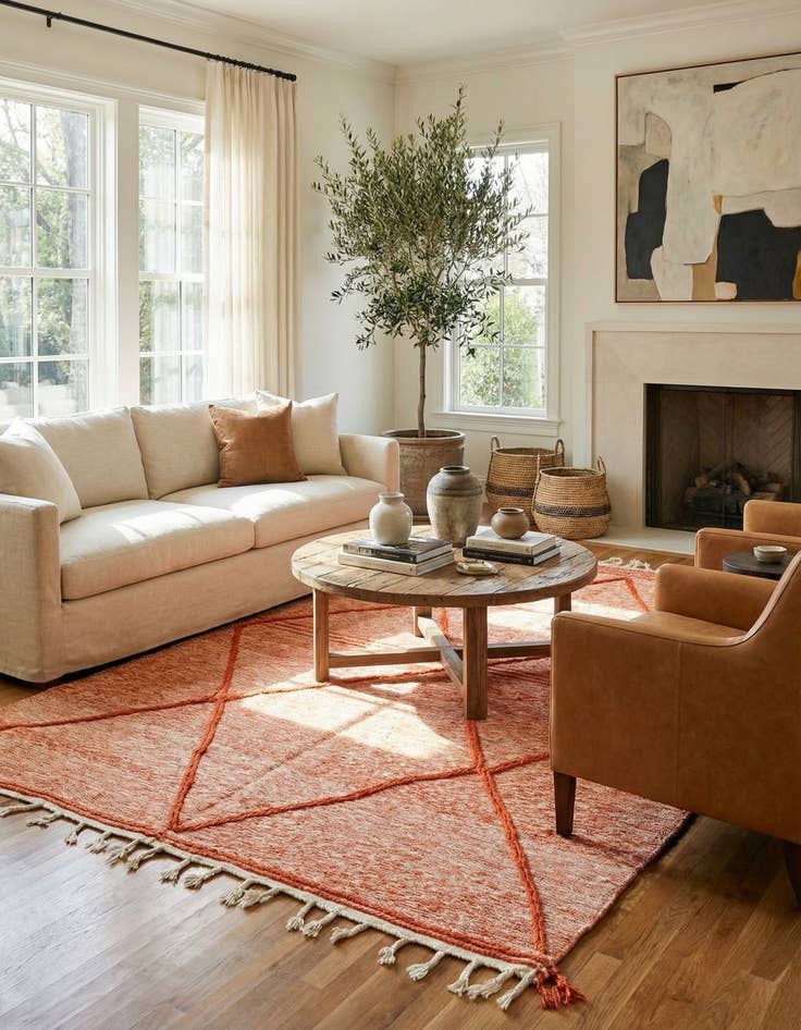 Detail image of 6' 5 x 10' 2  Hand Knotted Moroccan Wool Rug