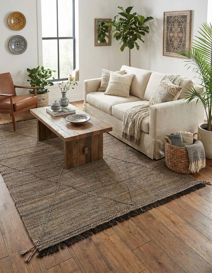 Detail image of 5' 7 x 7' 9  Hand Knotted Moroccan Wool Rug