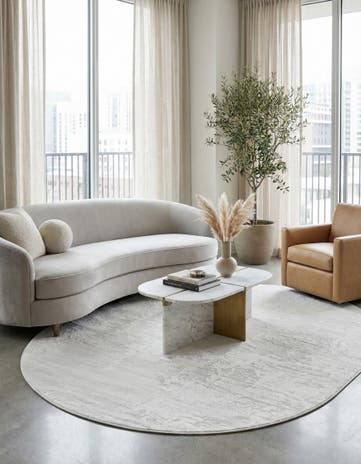 Ivory Finsbury Oval Rug