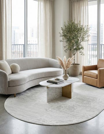 Ivory Finsbury Oval Rug