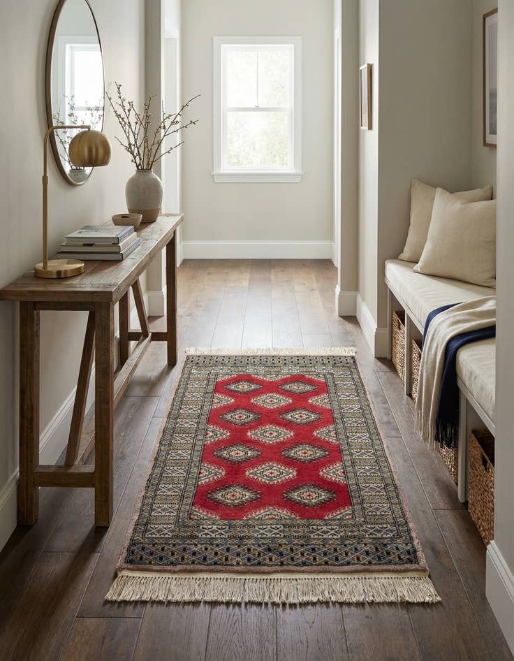 Detail image of 2' 6 x 3' 10  Hand Knotted Bokhara Oriental Wool Rug