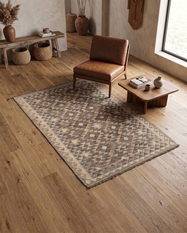 Detail image of 120cm x 180cm Hand Woven Kilim Maymana Wool Rug