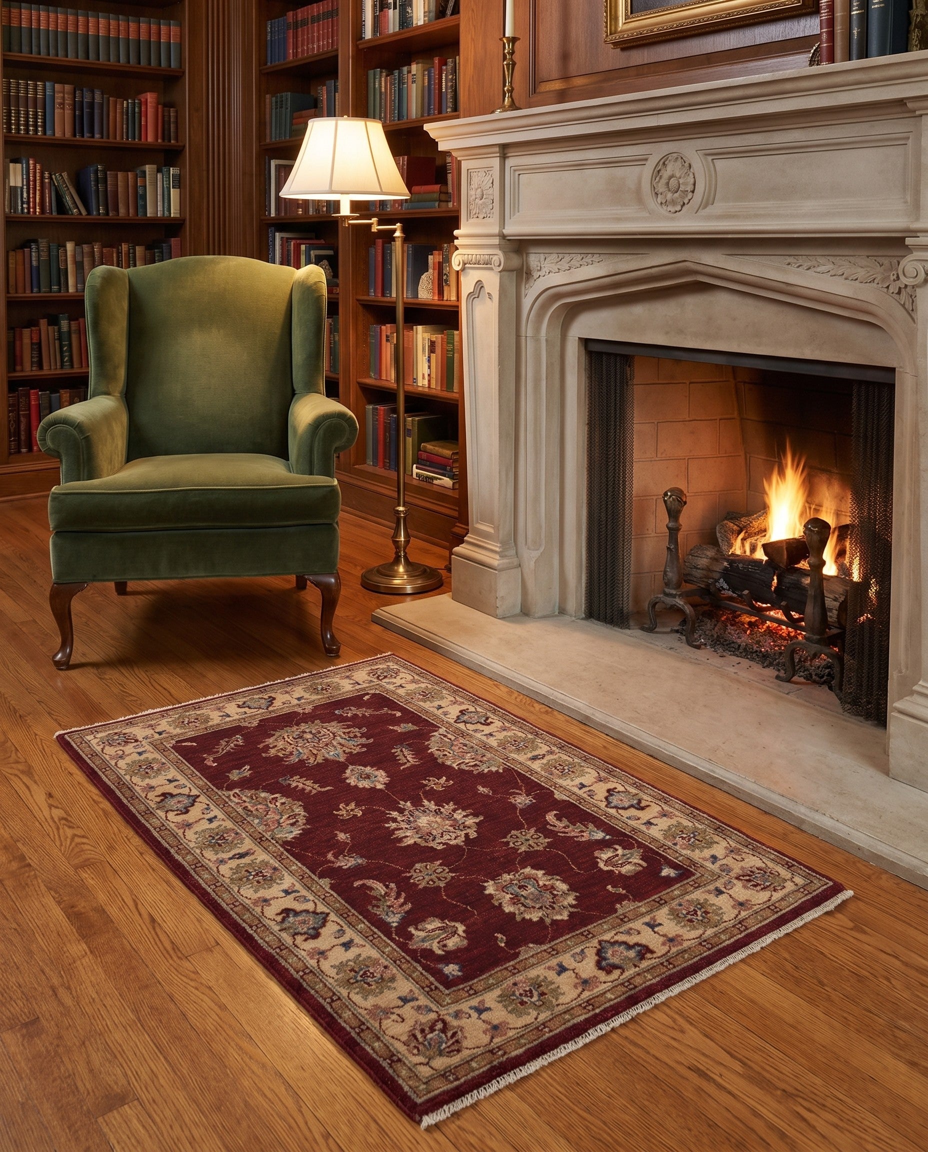 2' 9 x 4' 2 Hand Knotted Ziegler Rug