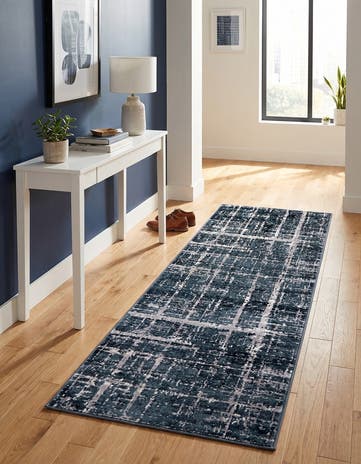 Jill Zarin Navy Blue Uptown Lexington Avenue Runner Rug