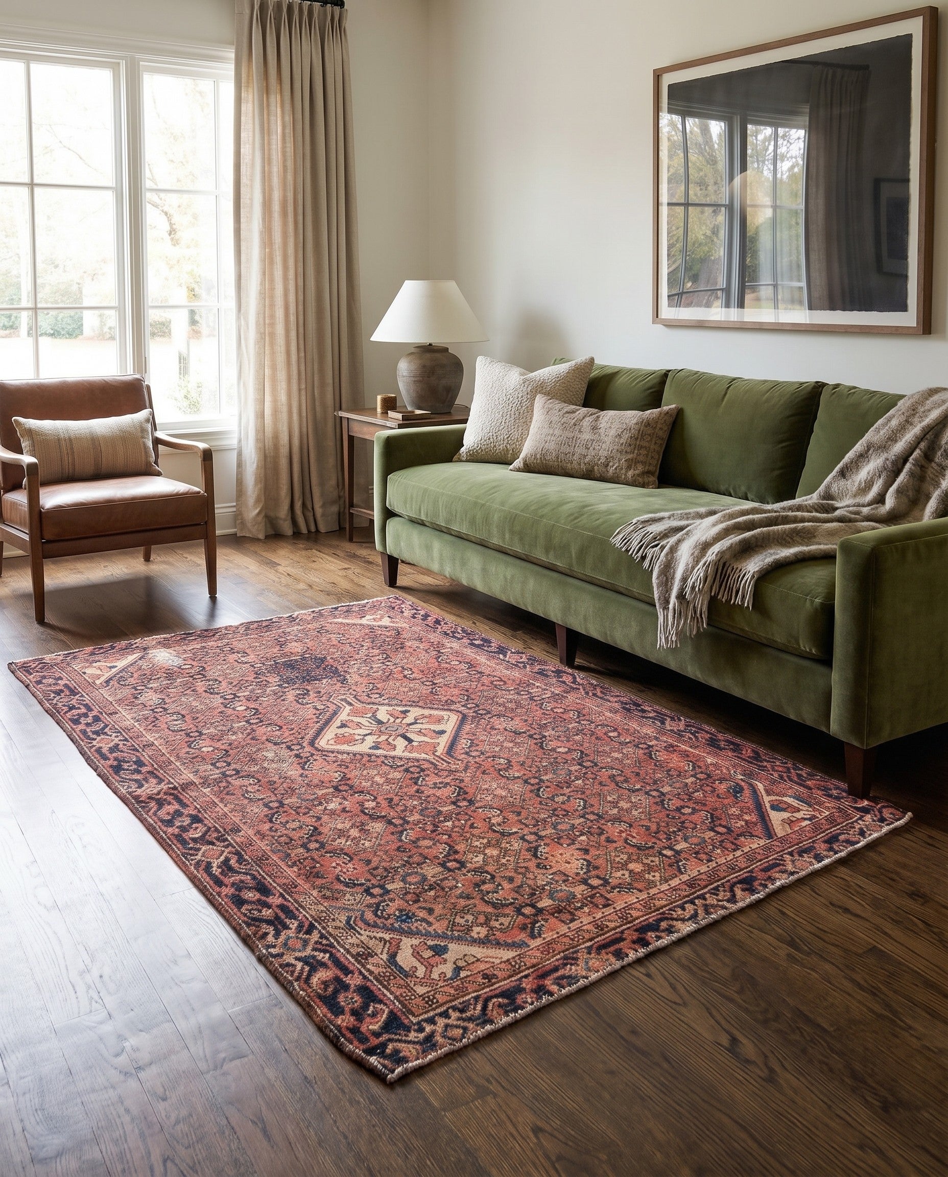 4' 7 x 6' 2 Hand Knotted Ultra Vintage Persian Wool Rug