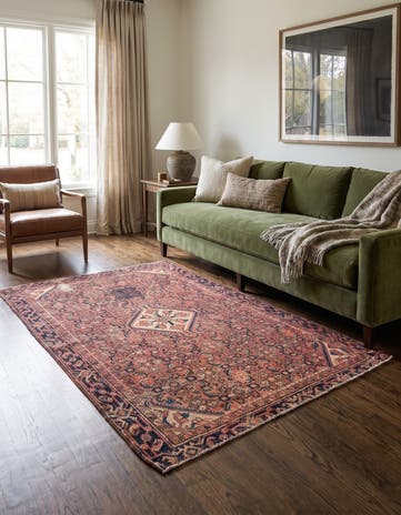 4' 7 x 6' 2 Hand Knotted Ultra Vintage Persian Wool Rug