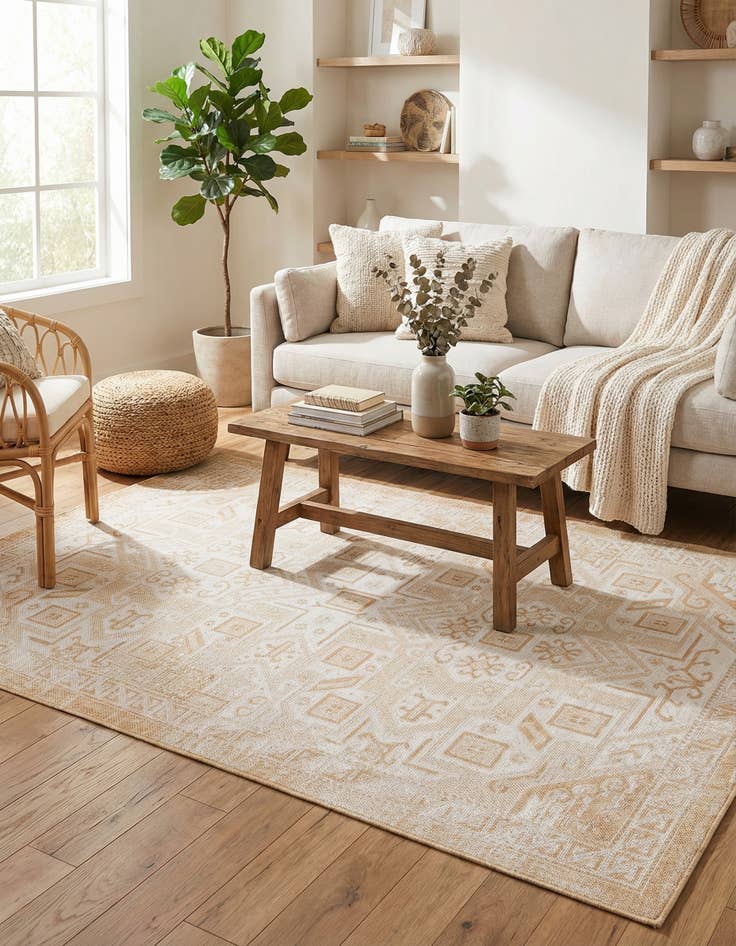 Detail image of  6' x 9'  Washable Aztec Indoor / Outdoor Rug