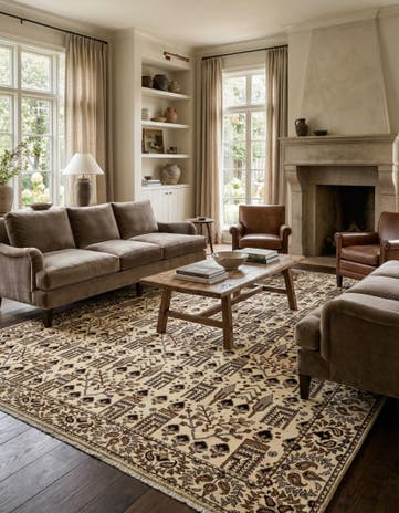 7' 9 x 11' 3 Hand Knotted Ferdos Persian Wool Rug