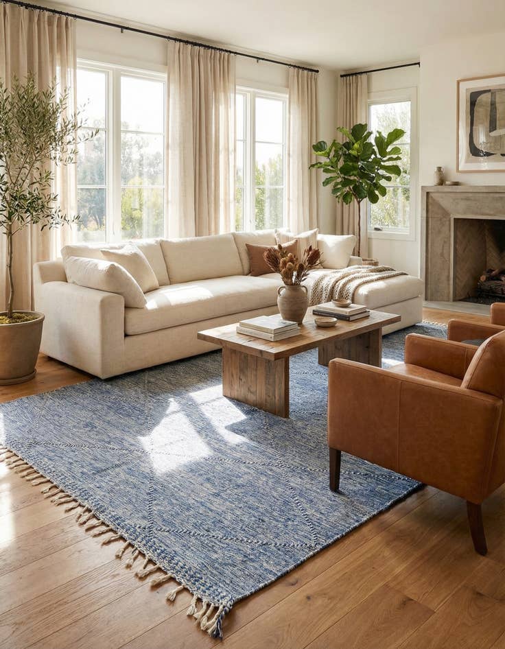 Detail image of 6' 4 x 9' 10  Hand Knotted Moroccan Wool Rug