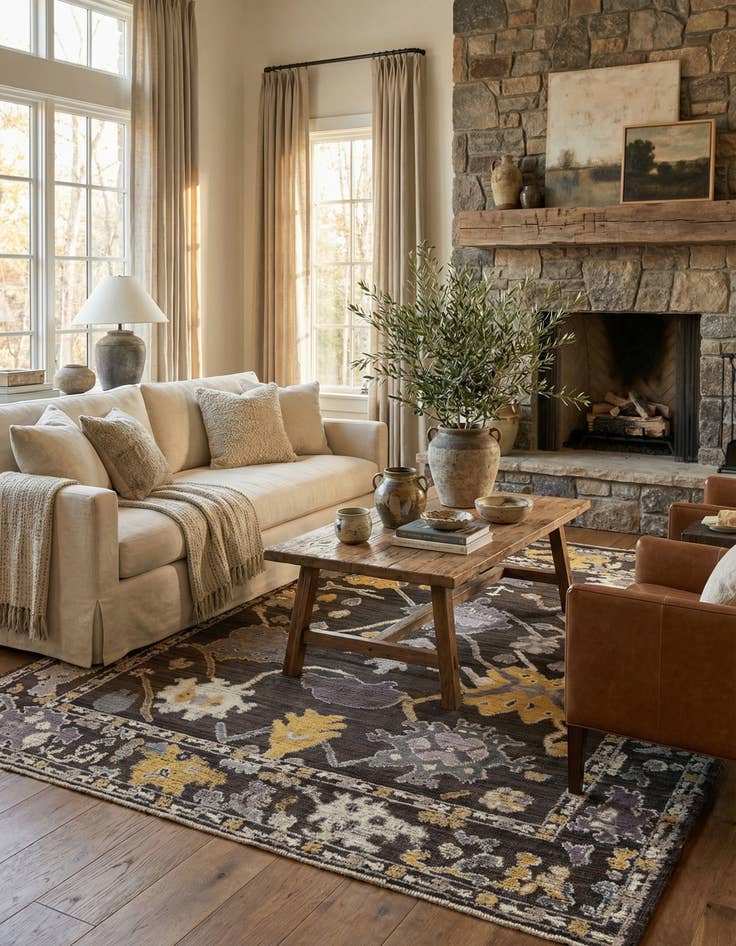 Detail image of 8' 5 x 10' 3  Hand Knotted Oushak Wool Rug