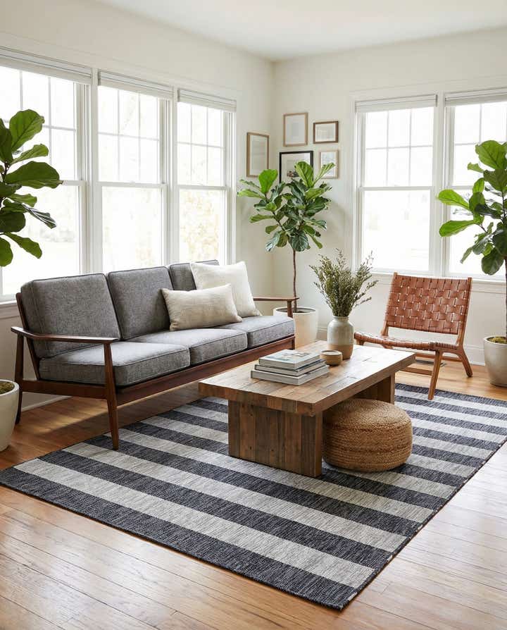 6' x 9' Easy-Clean Ribbon Indoor / Outdoor Rug