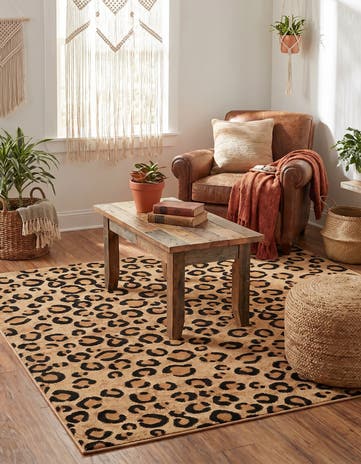 Light Brown Savannah Square Rug