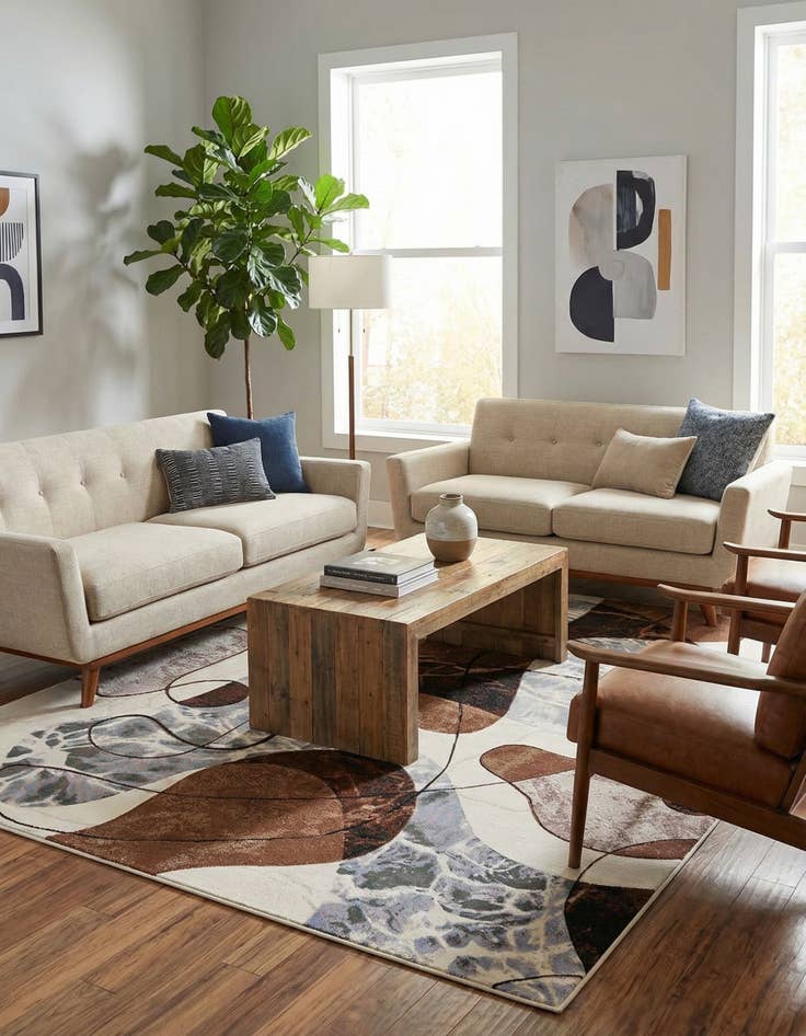 Detail image of 8' x 10'  Washable Modern Indoor / Outdoor Rug