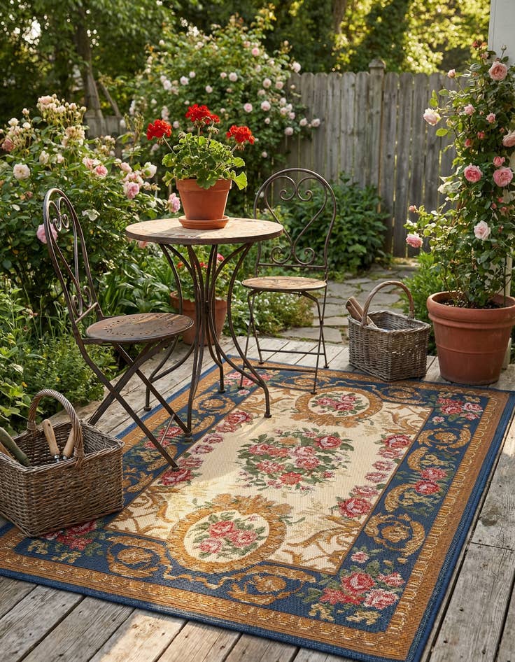 Detail image of 2' x 3'  Washable Traditional Indoor / Outdoor Rug