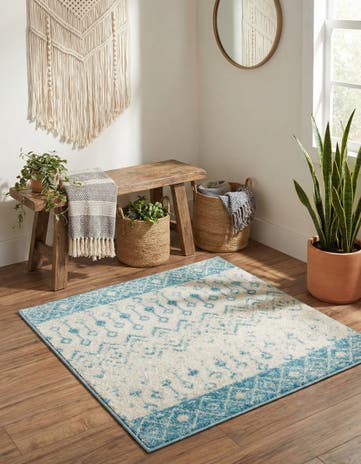 3' x 3' Moroccan Trellis Square Rug