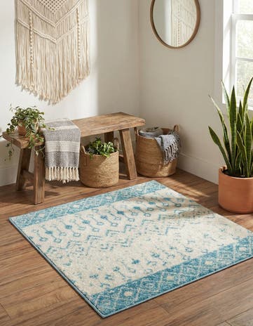 3' x 3' Moroccan Trellis Square Rug