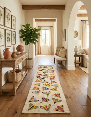 2' 5 x 9' 5 Hand Woven Kilim Suzani Wool Runner Rug
