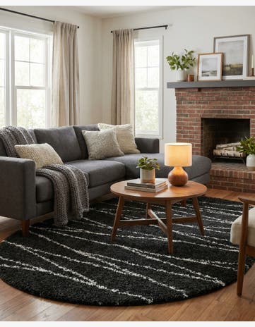 5' 3 x 8' Serenity Shag Oval Rug