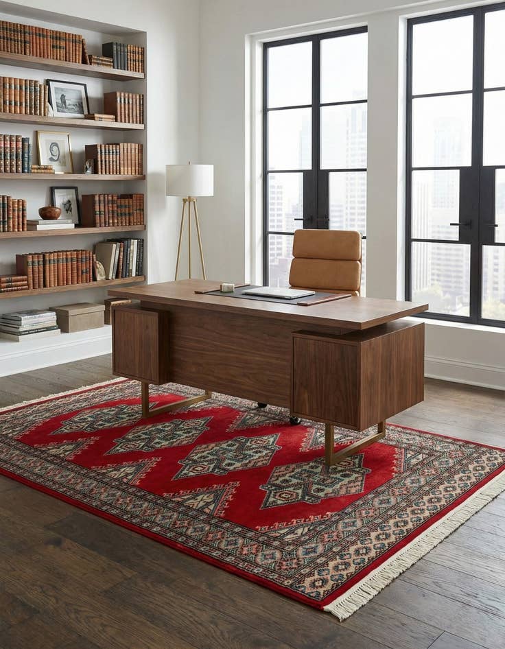 Detail image of 3' x 5' 5  Hand Knotted Bokhara Oriental Wool Rug