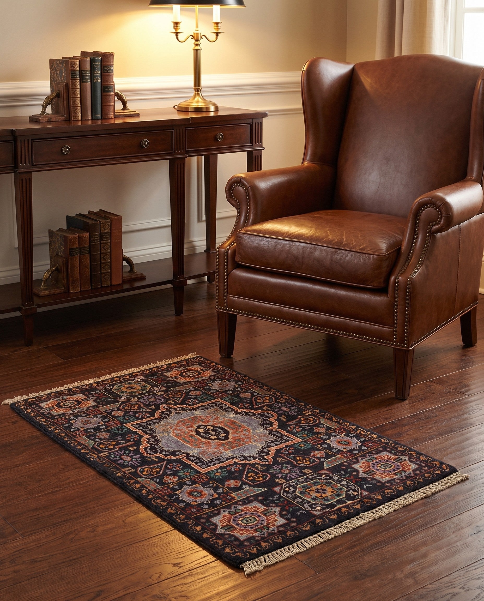 1' 11 x 2' 11 Hand Knotted Mamluk Ziegler Rug
