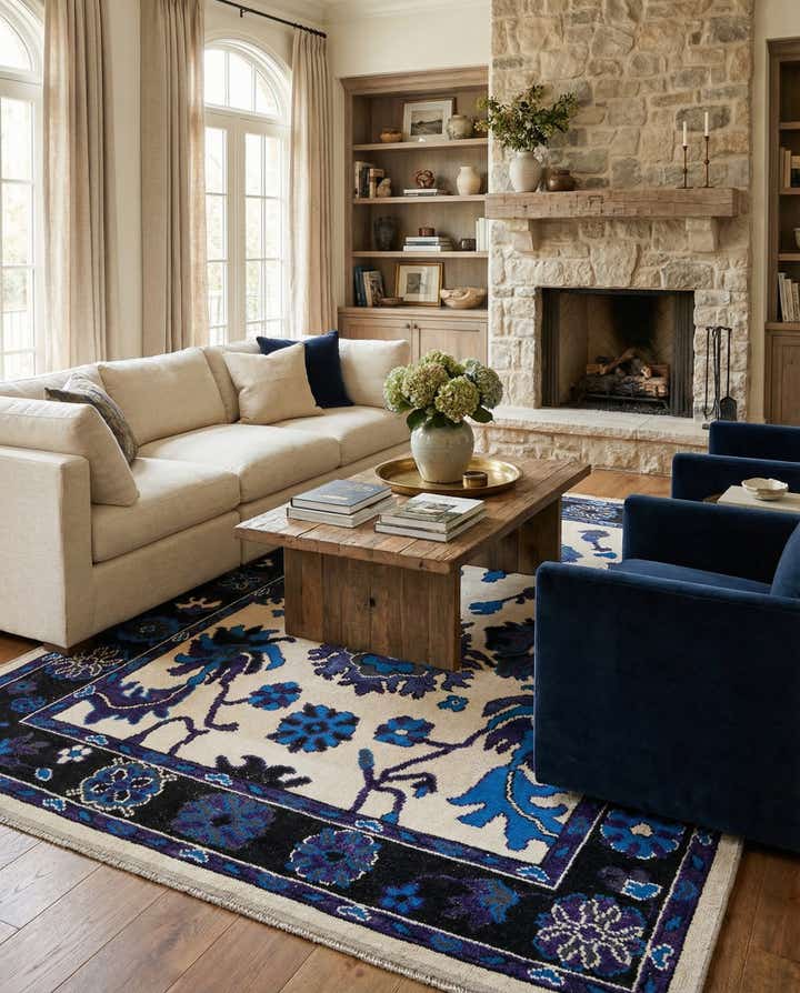 9' 3 x 12' 9 Hand Knotted Oushak Wool Rug