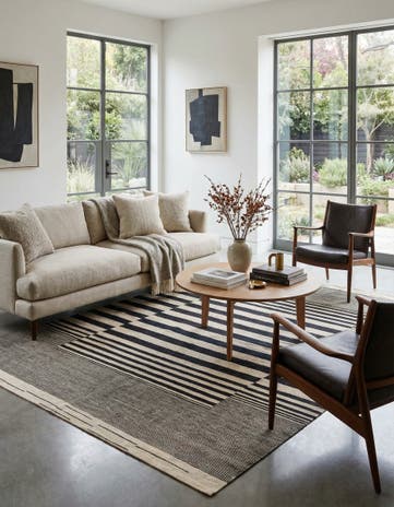 5' 7 x 7' 9 Hand Woven Kilim Modern Wool Rug