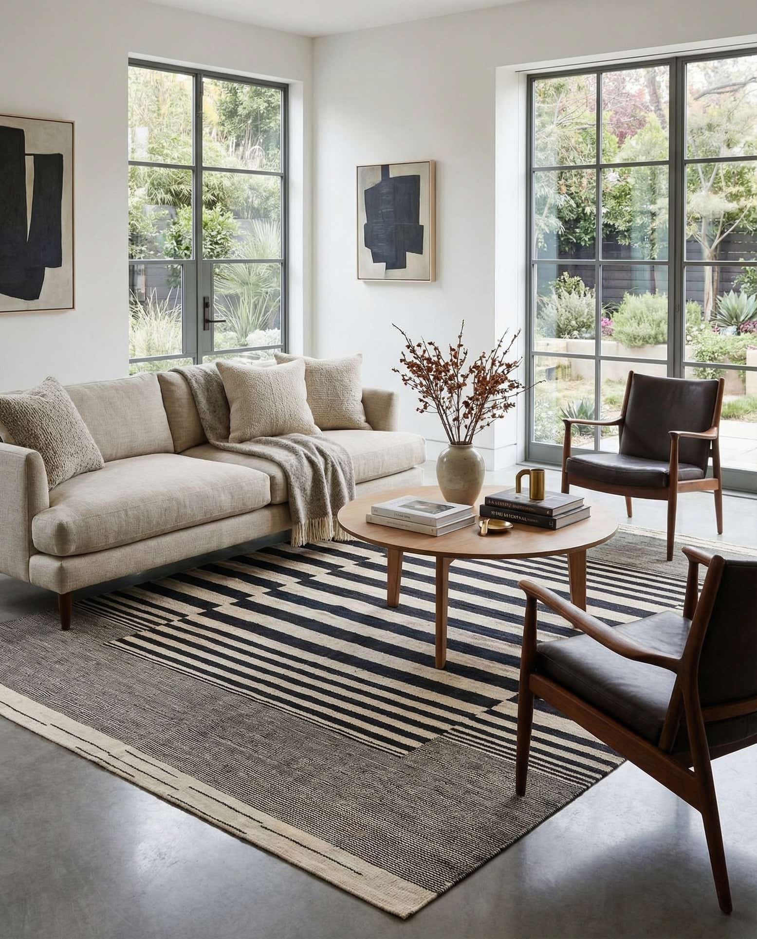 5' 7 x 7' 9 Hand Woven Kilim Modern Wool Rug