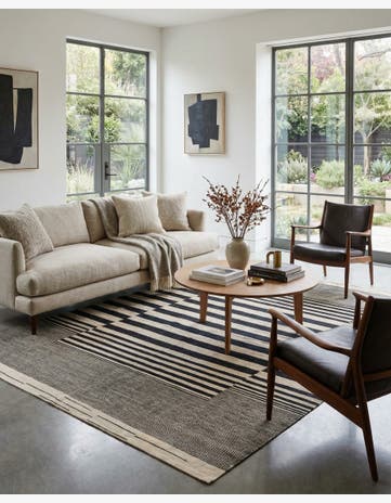 5' 7 x 7' 9 Hand Woven Kilim Modern Wool Rug