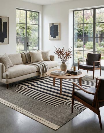 5' 7 x 7' 9 Hand Woven Kilim Modern Wool Rug