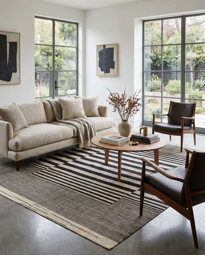 5' 7 x 7' 9 Hand Woven Kilim Modern Wool Rug