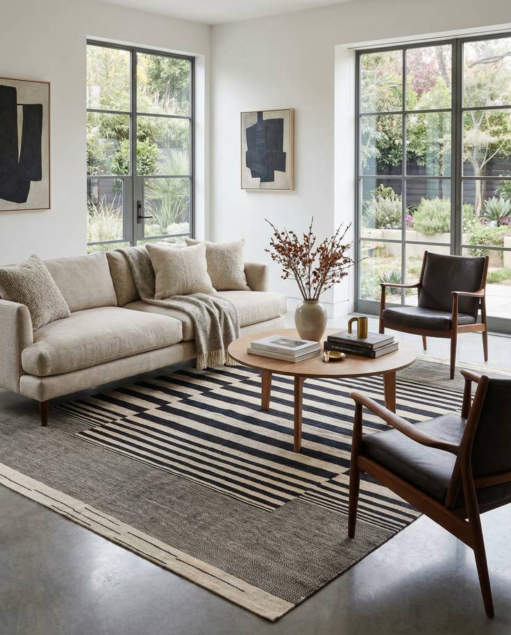 Detail image of 5' 7 x 7' 9 Hand Woven Kilim Modern Wool Rug