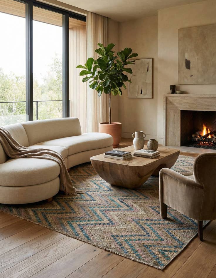 Detail image of  10' 5 x 12' 6  Hand Woven Kilim Modern Wool Rug